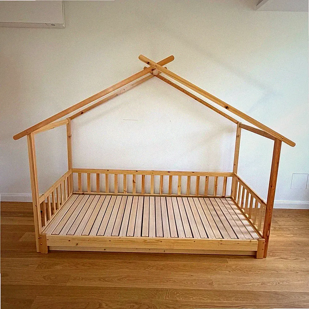 Kinder Ausziehbett Hausbett Familienbett Geschwisterbett Holz 90x200/180x200cm