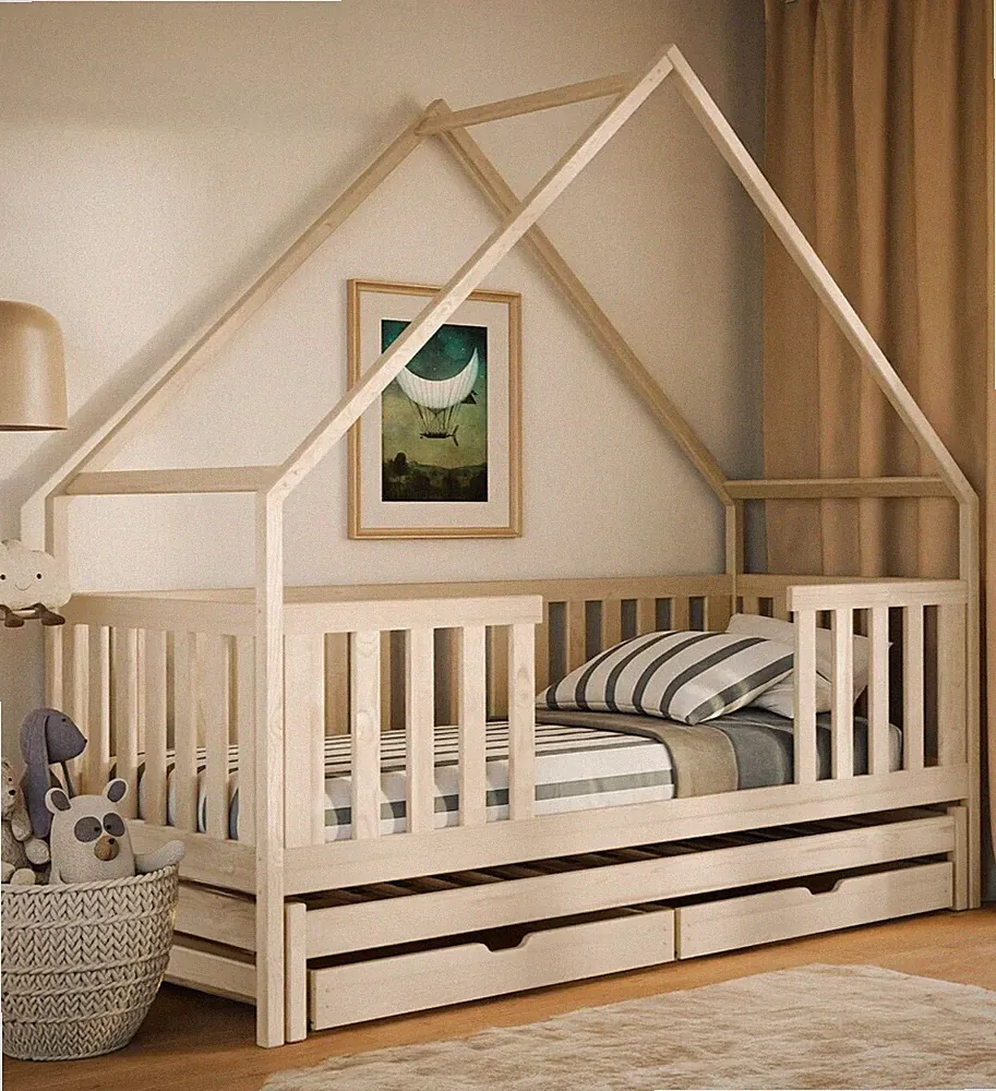 Kinder Hausbett Atitione mit Schubladen Kinderbett Jugendbett Bett Einzelbett