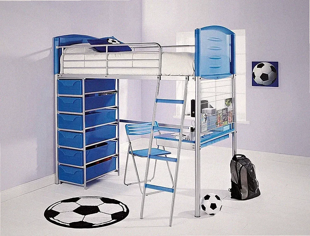 Kinder Metallrahmen Kabine Hochbett mit Schreibtisch und Schubladen