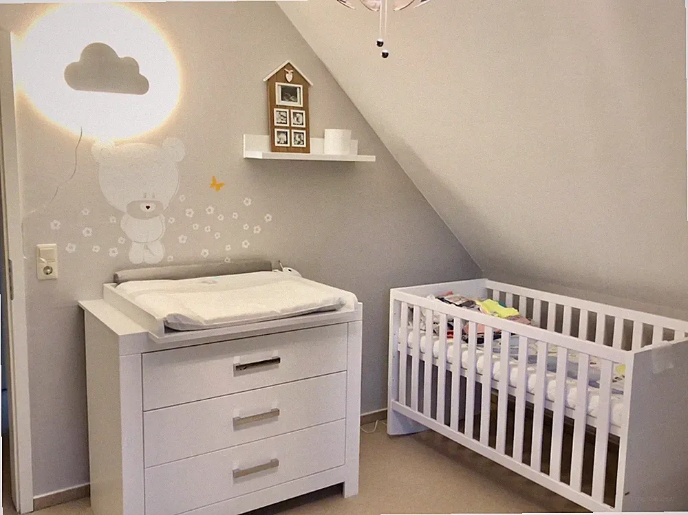 Kinder Zimmer Möbel Kinderbett + Matratze Wickeltisch Set Kommode Weiss