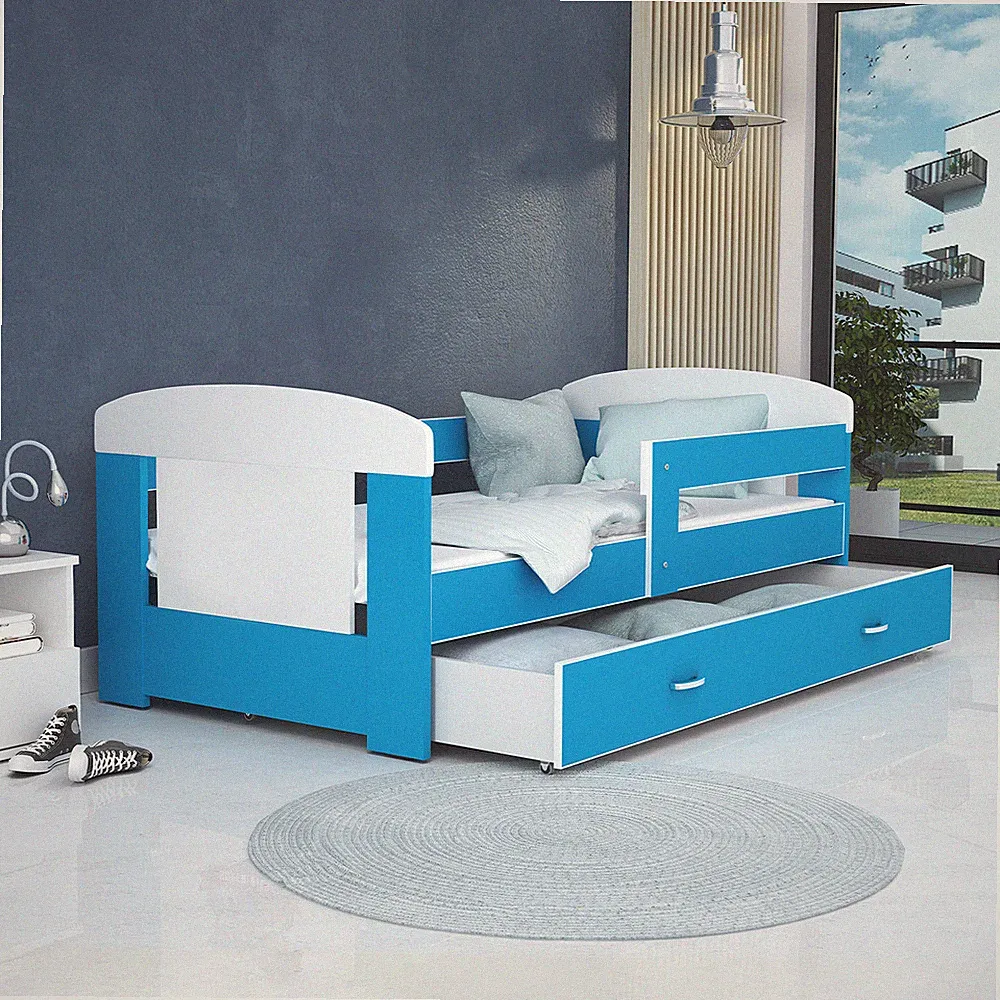 Kinderbett 80x140-180 cm Bett PHILIP mit Matratze Lattenrost Schublade Auswahl