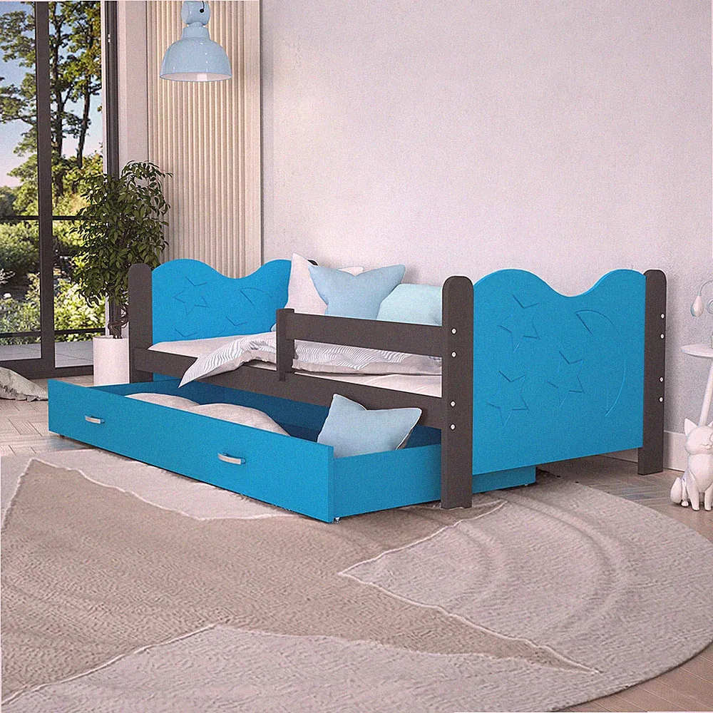 Kinderbett 80x160 Bett mit/ohne Matratze MICKI Lattenrost Bettkasten Farbauswahl