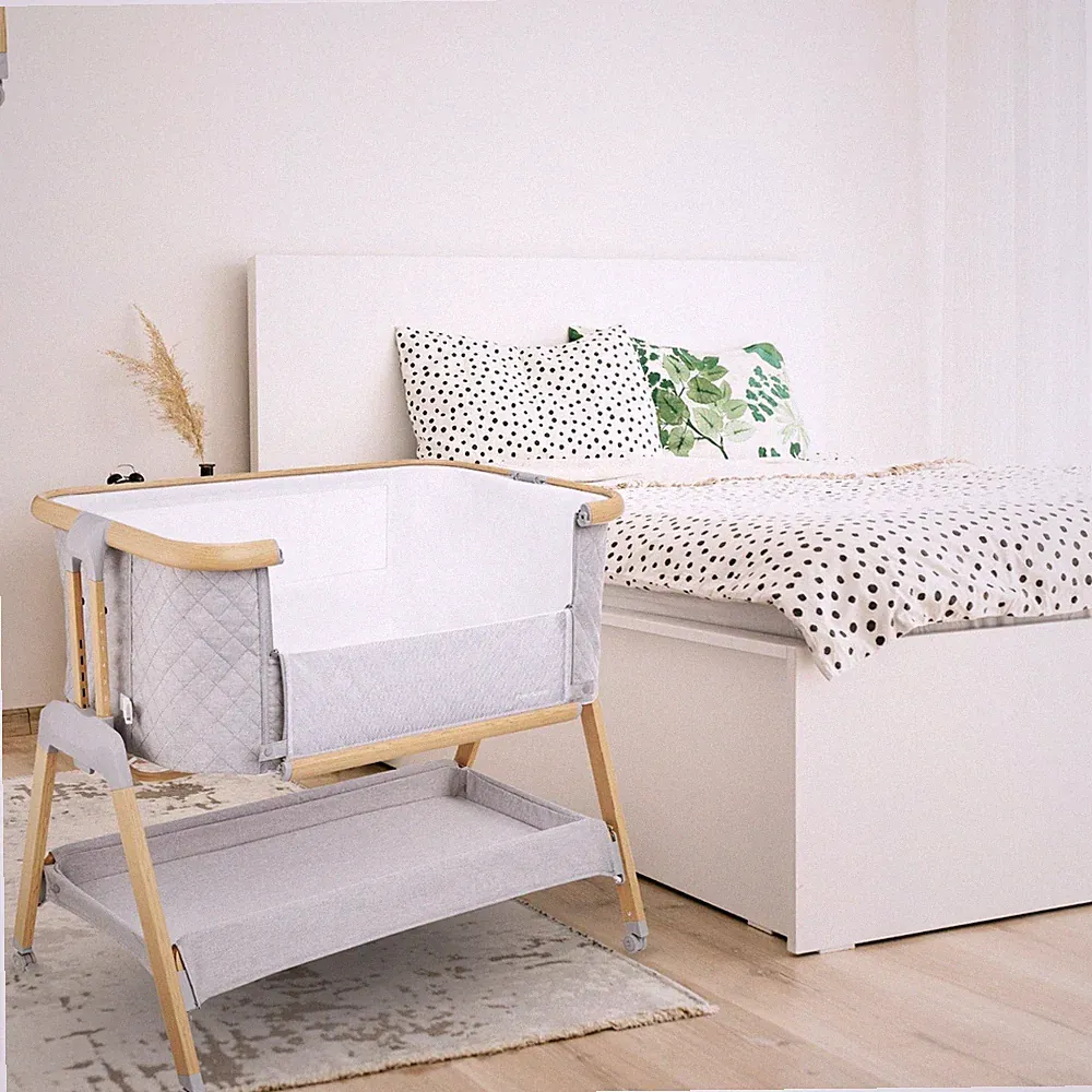 Kinderbett Babyreisebett Beistellbett 3 in 1 Mit Matratze Mit Rollen
