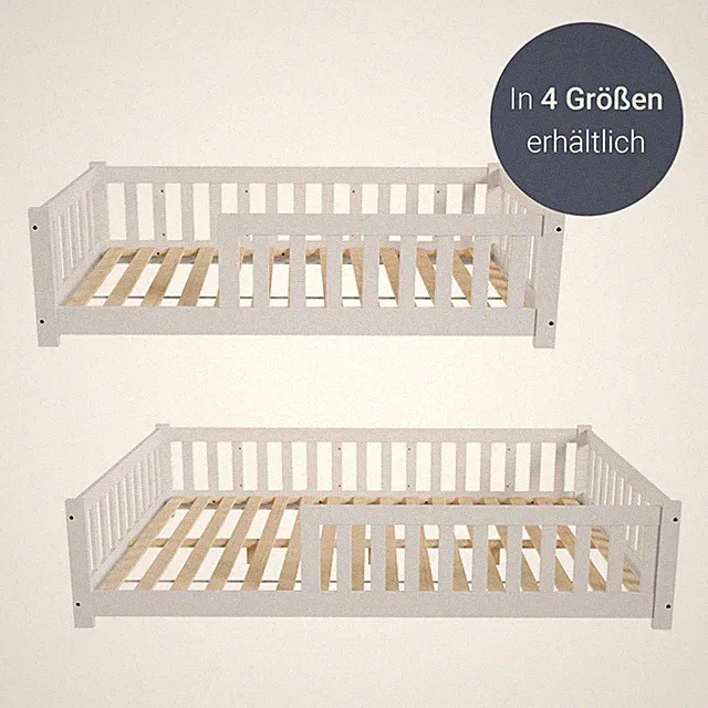 Kinderbett Bett Bodenbett Rausfallschutz Lattenrost Kinder Bettgestell Juskys®