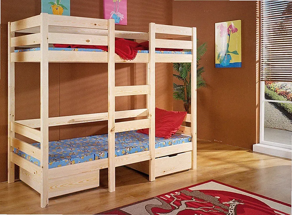 Kinderbett Etagenbett Stockbett Doppelbett Bartis Hochbett aus Holz Kiefer 16