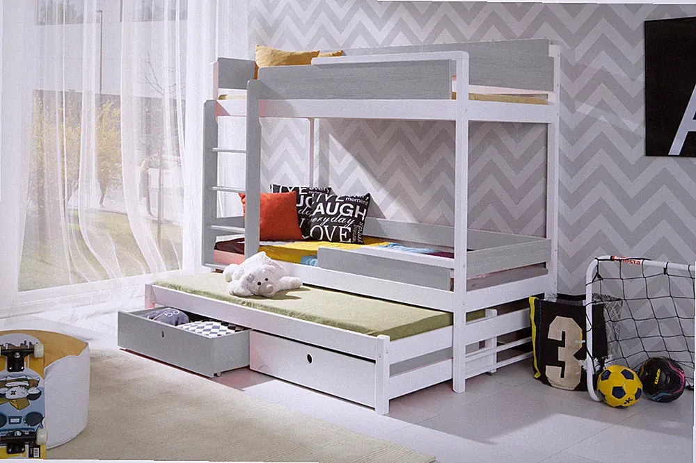 Kinderbett Etagenbett Stockbett für 3 Personen Hochbett Nathi III Holz Kiefer 16