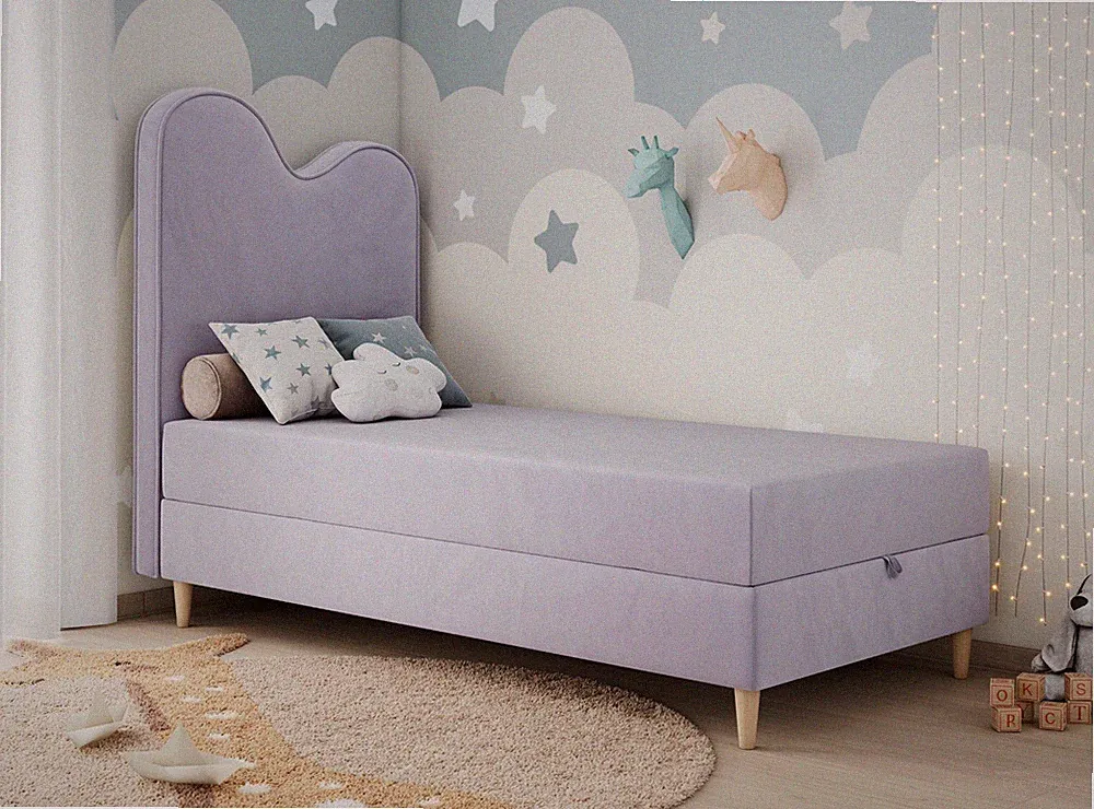 Kinderbett FLOW, Boxspringbett für Jugendzimmer mit Bettkasten und Topper