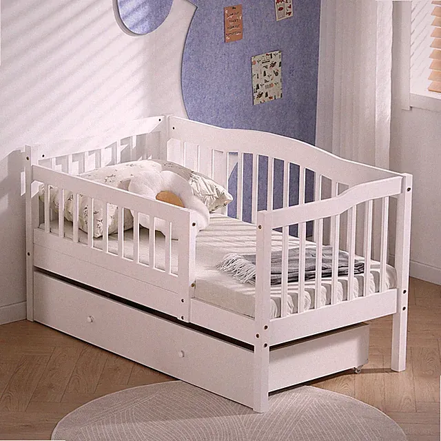 Kinderbett Juniorbett 140x70 Weiß Madchen und Junge mit Lattenrost und Schublade