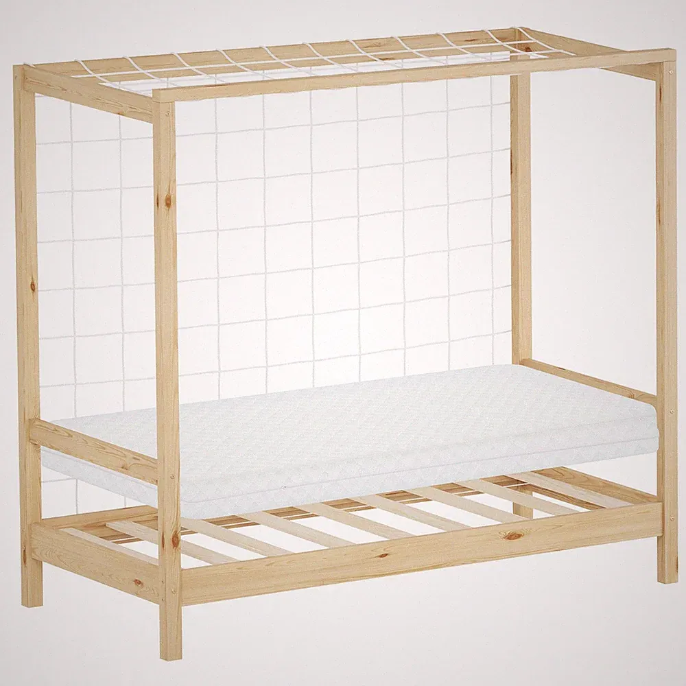 Kinderbett mit Matratze Kiefernholz Jugendbett Einzelbett Lattenrost 70x140 cm