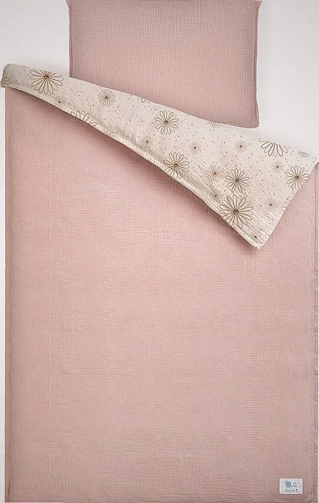 Kinderbettwäsche Set 100x135 cm + 40x60 cm aus Musselin Oeko-TEX Standard - G...