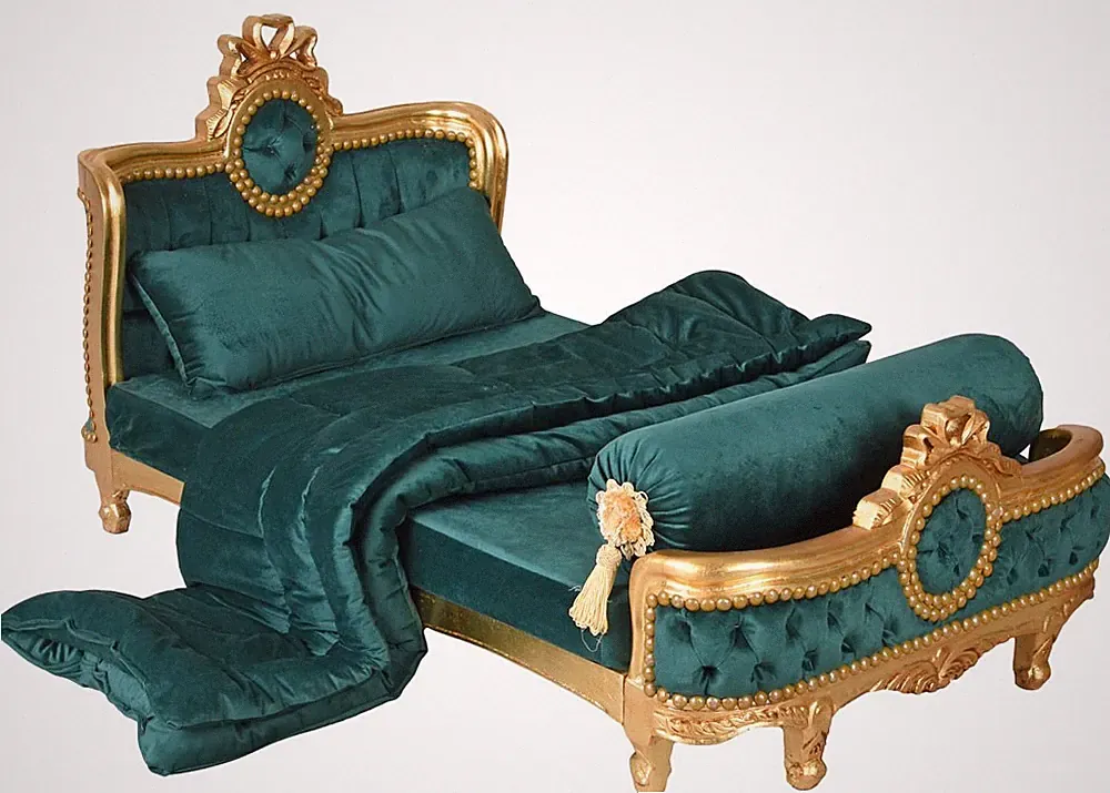 Kindersofa Antik Couch Samtsofa Grün Spielbett Barock Sitzbank Himmelbett Retro
