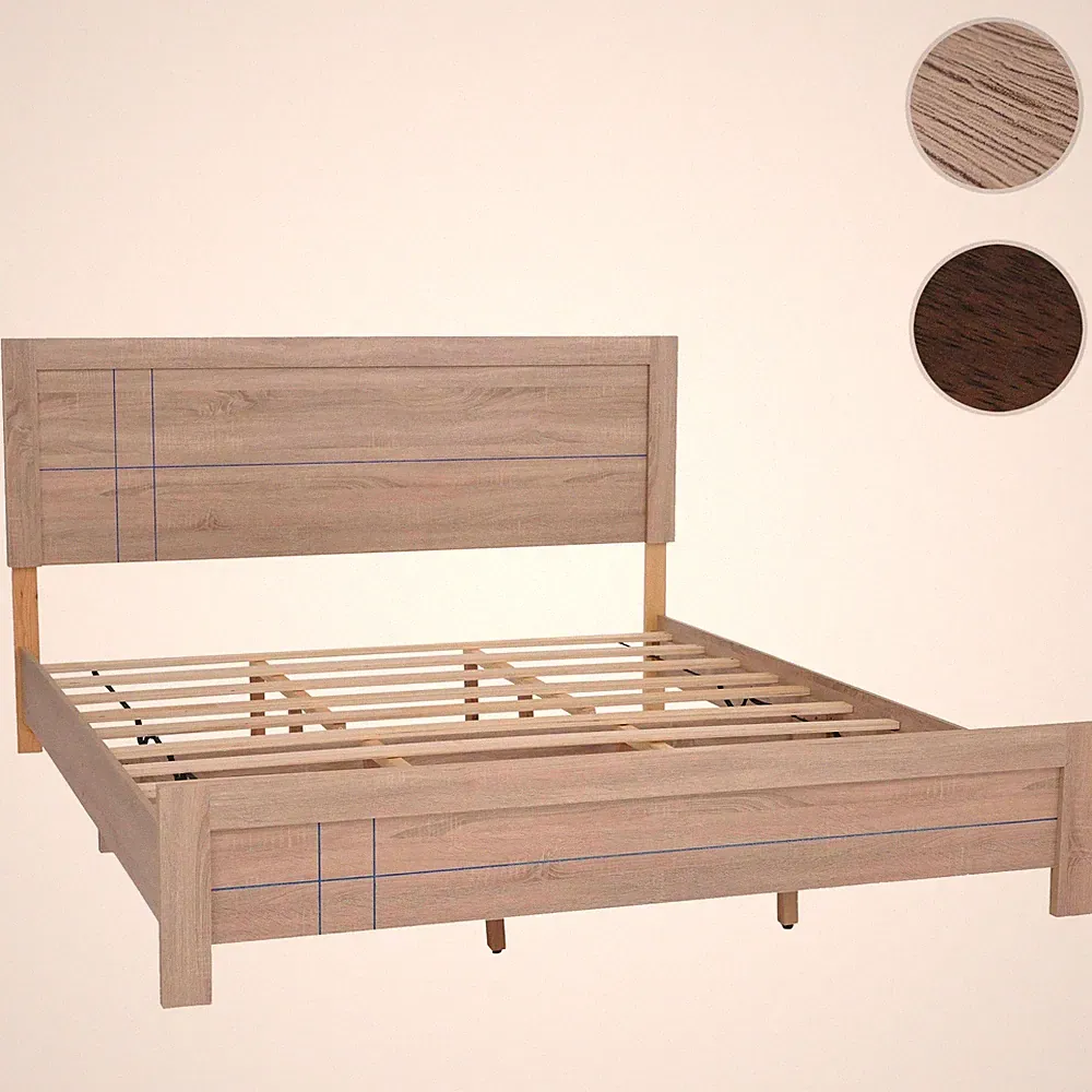 King Size Bett HWC-P44, Doppelbett Bettgestell mit Lattenrost, 180x200cm