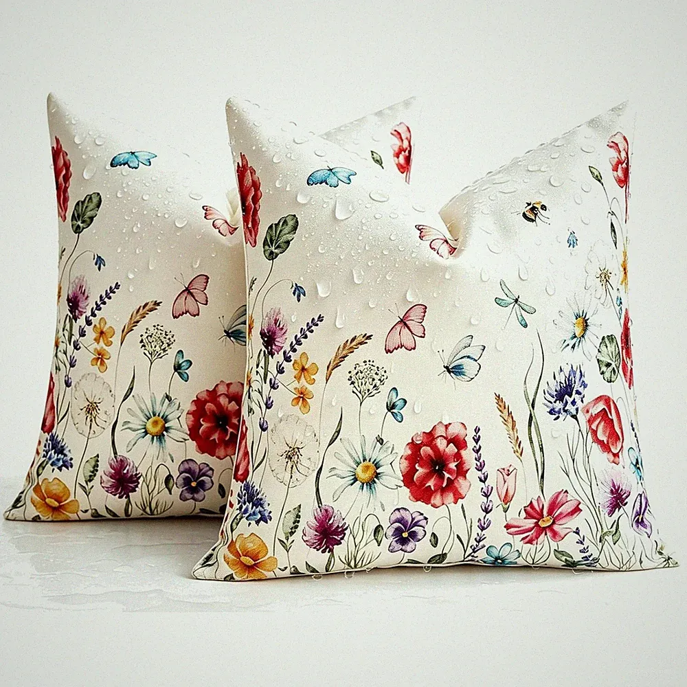 Kissenbezüge 45x45 Floral Boho 2er Set Polyester