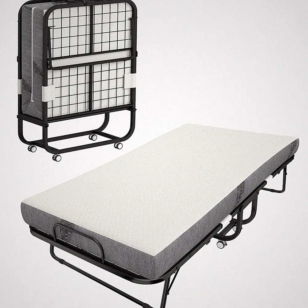 Klappbett für Gästezimmer 200x80cm Weiß Gästebett Matratze Rollen