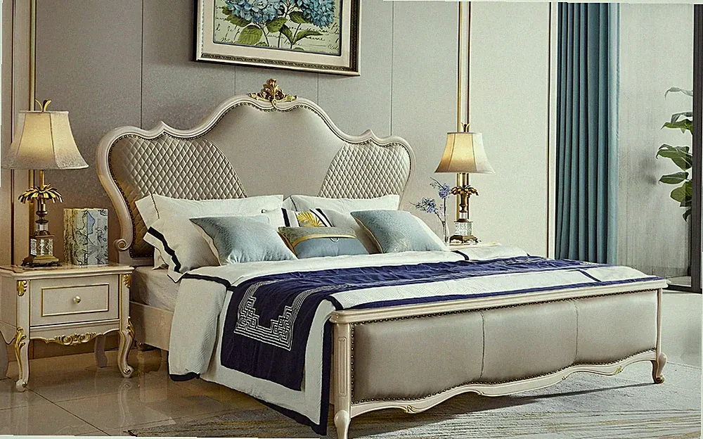Klassisches Bett Barock Rokoko Hotel Betten Polsterbett Doppelbett Chesterfield