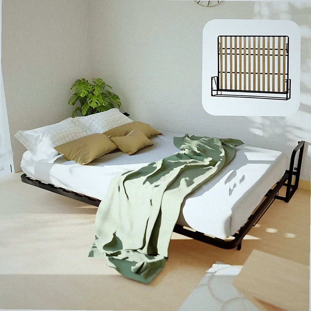 Klassisches Murphy Klappbar Wandbett, Horizontal Gästebett Flexible Installation