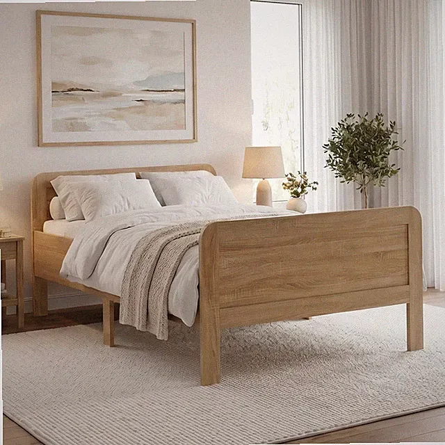 Komfortbett 120x200 cm Seniorenbett Holzbett höhenverstellbar Eiche Homestyle4u
