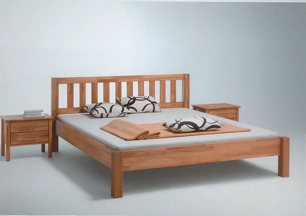 Komfortbett 200x200 cm Kernbuche geölt Massivholzbett Ehebett Doppelbett NEU