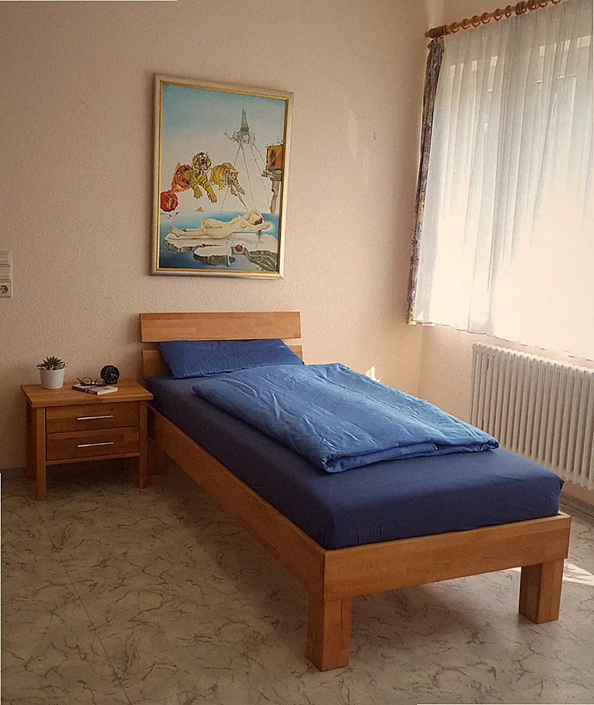 Komfortbett 90 x 200 cm Kernbuche massivholz geölt Bett Einzelbett Seniorenbett