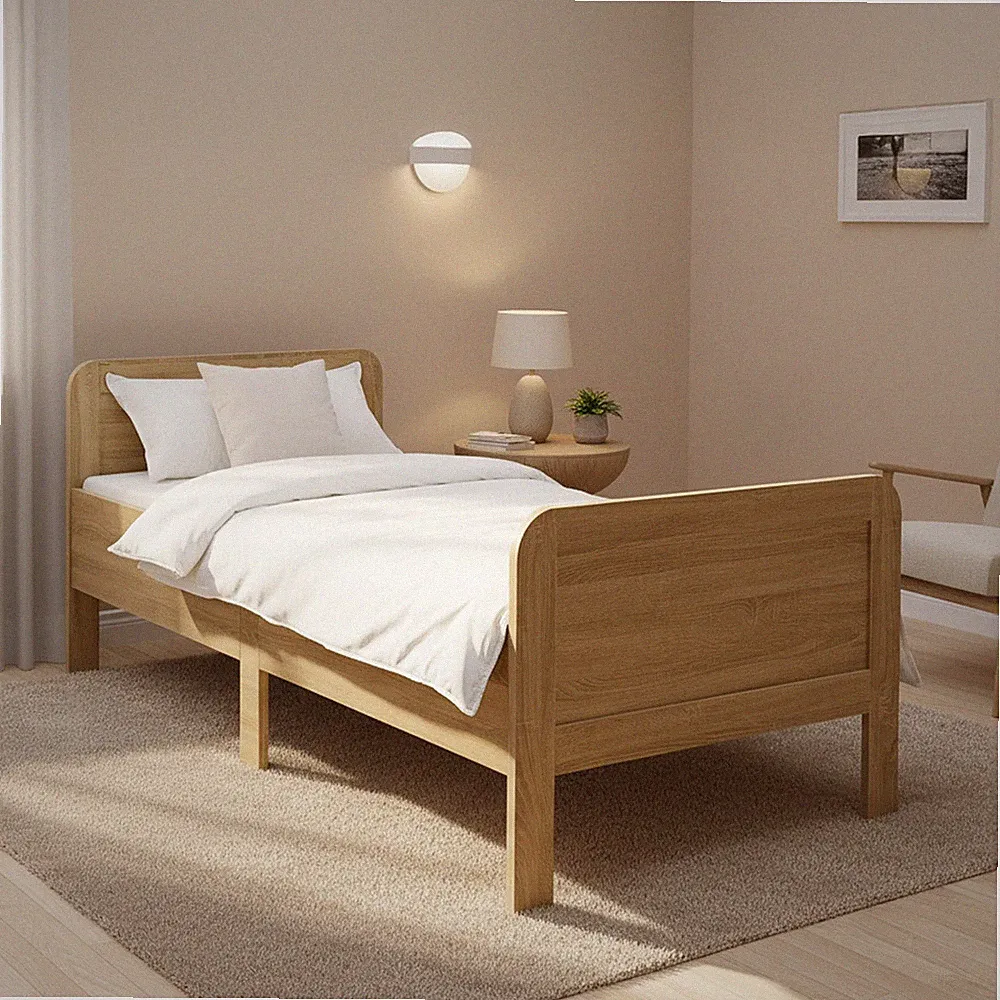 Komfortbett Seniorenbett Holzbett 90 100 120 140 x200 cm Eiche Weiß Homestyle4u
