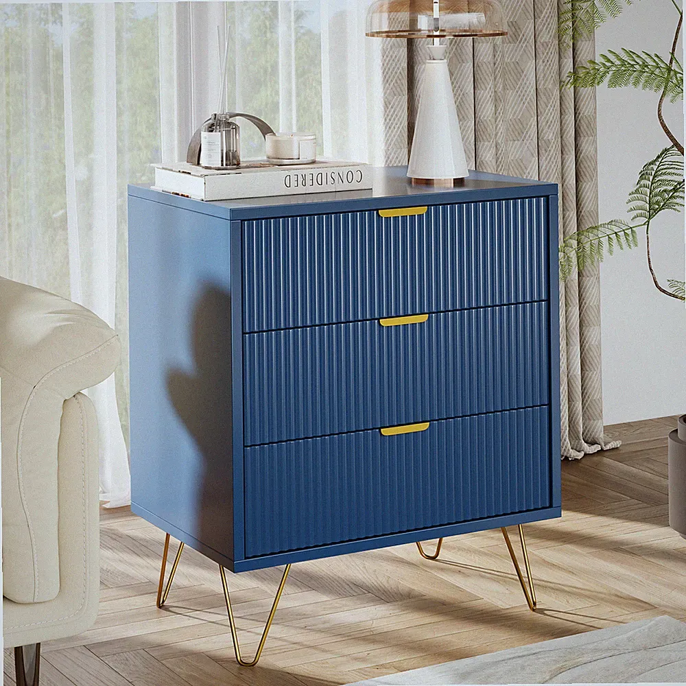 Kommode mit 3 Schubladen Mit Stauraum,fü Boxspringbett Sofatisch Nachtschrank