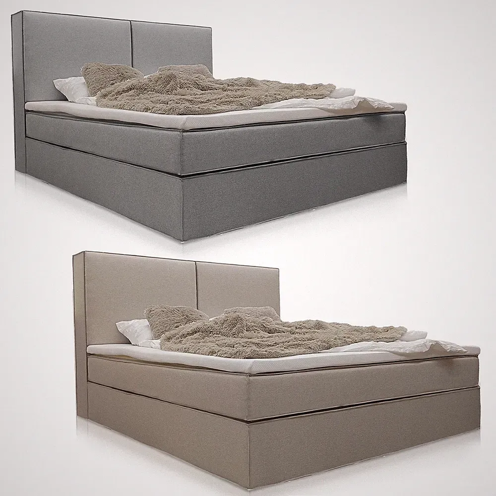 Komplett Boxspringbett mit Topper Kopfteil Stoff Juskys®