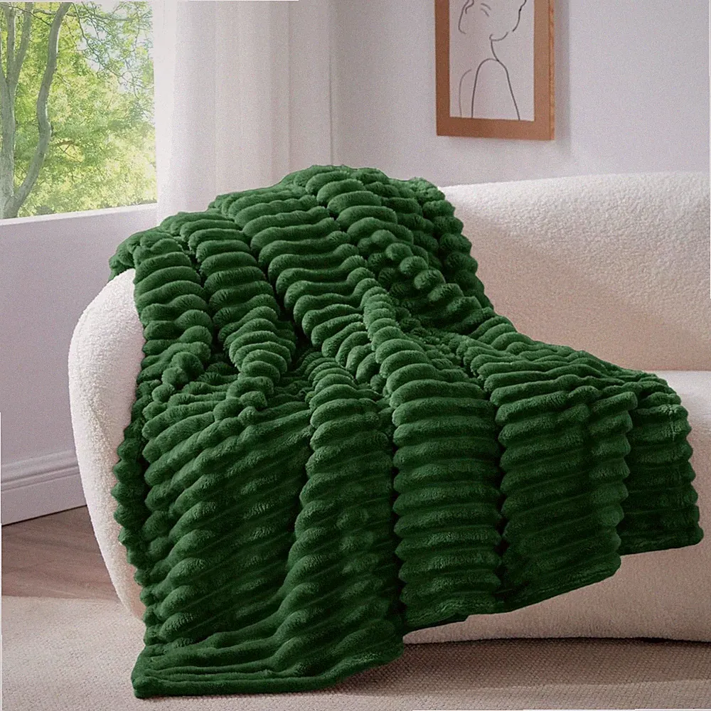 Kuscheldecke 150x200cm Flanell Decke Grün Futon Bett Couch Wohndeko