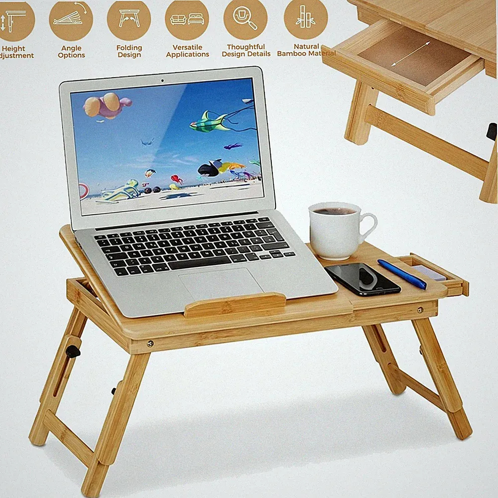 Laptoptisch Betttisch Laptopständer Beistelltisch Holz Knietisch Notebooktisch