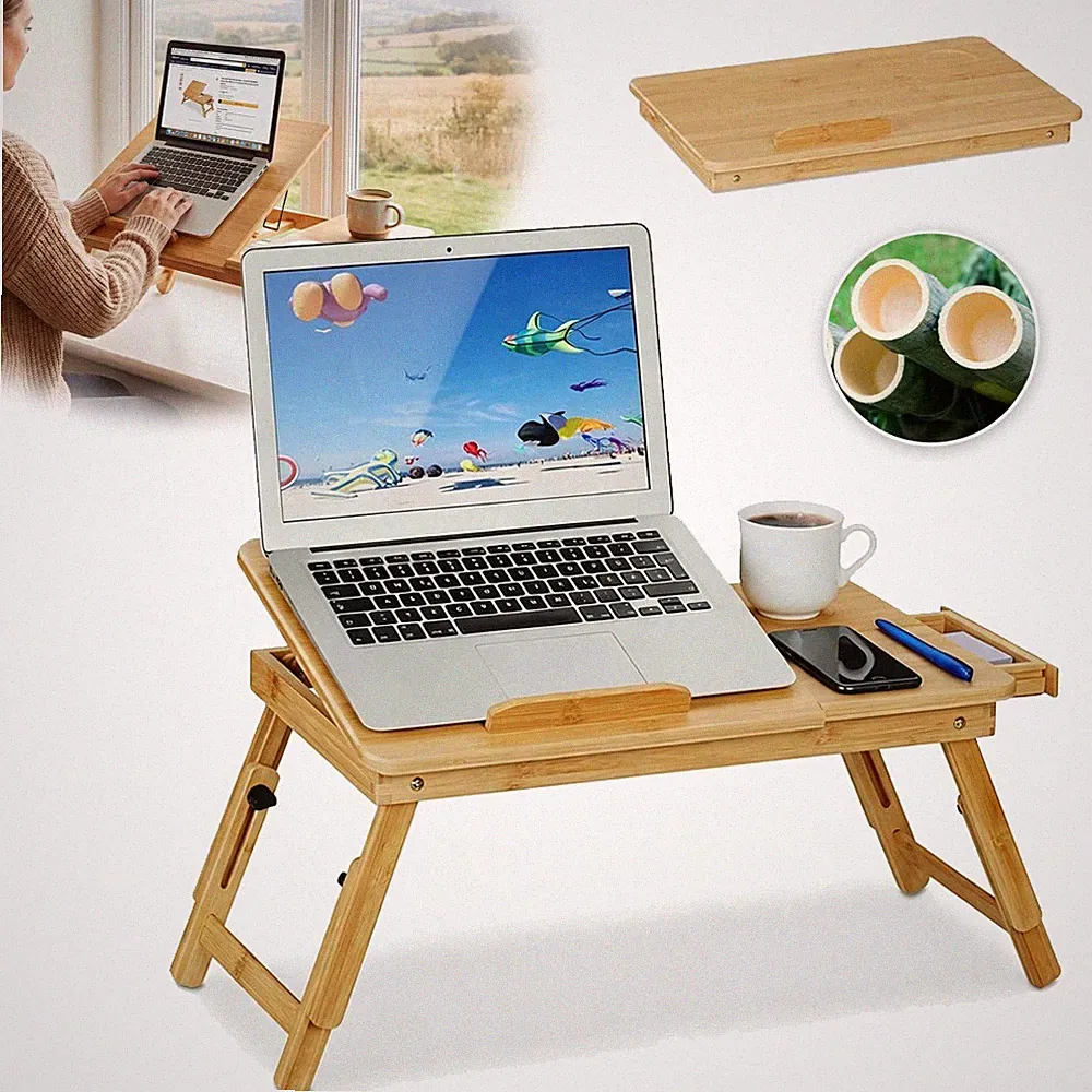 Laptoptisch Holz Notebooktisch Betttisch Zeichentisch Knietisch Beistelltisch