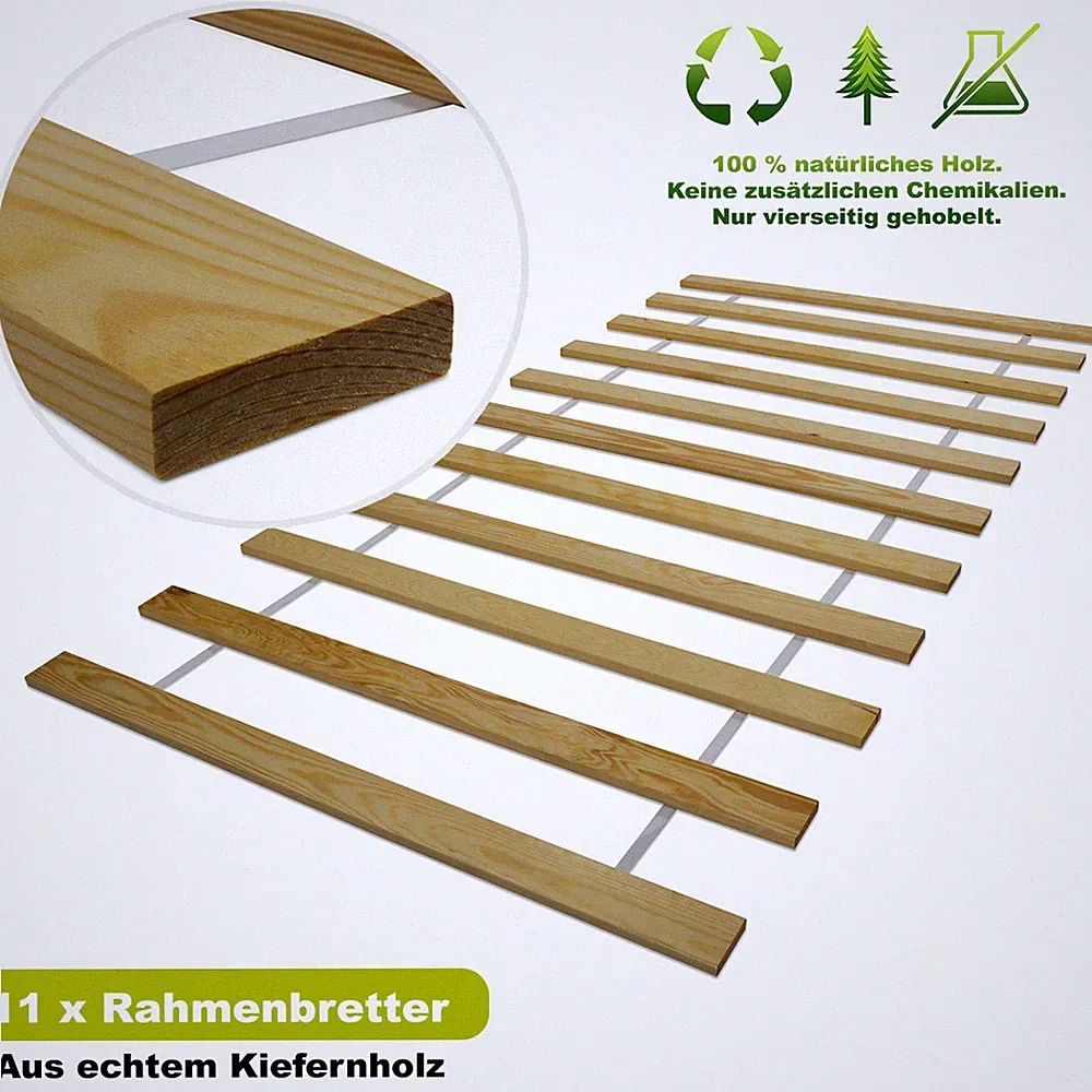Lattenrost Rollrost Bettrost Lattenrahmen Kiefer Holz Massiv Bett und Matratzen