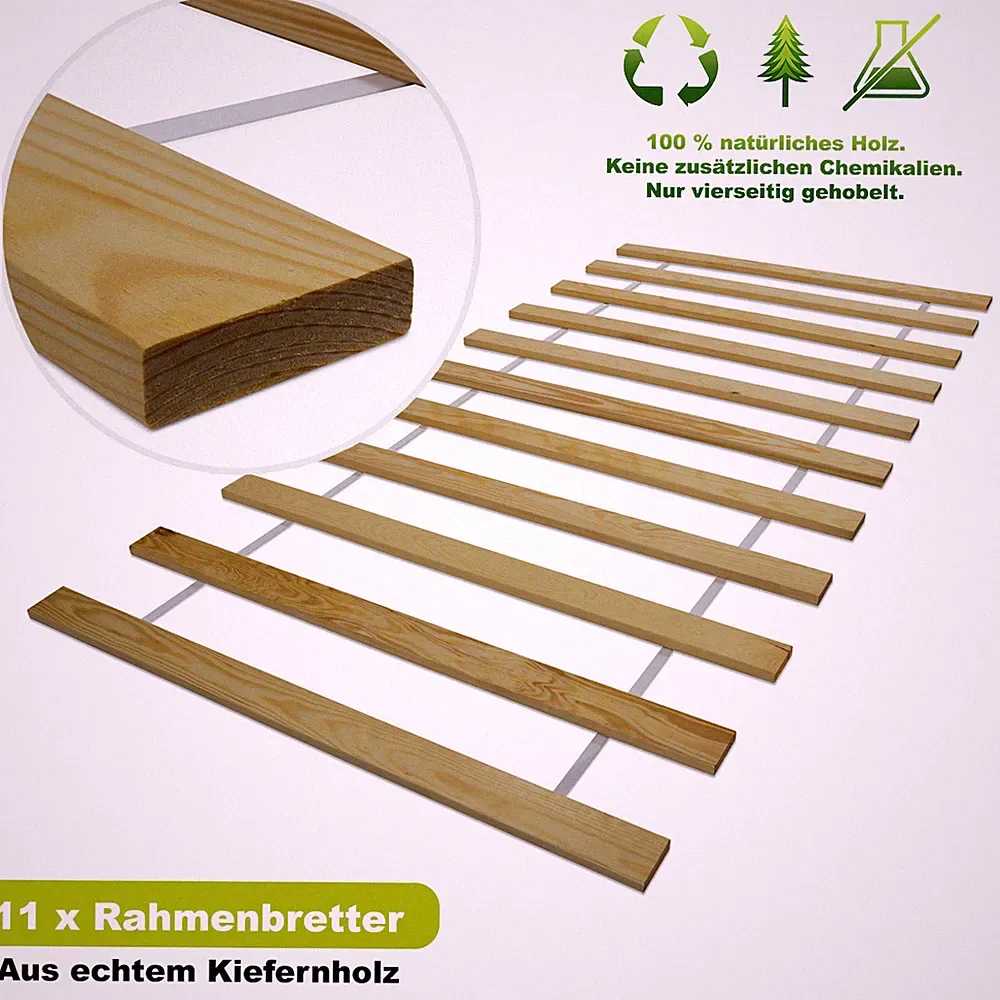 Lattenrost Rollrost Bettrost Lattenrahmen Kiefer Holz Massiv Bett und Matratzen