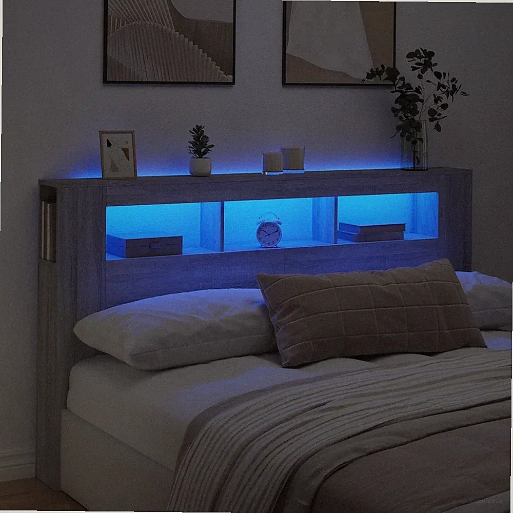 LED Kopfteil Bettkopfteil für Bett Betthaupt Bettzubehör Holzwerkstoff vidaXL
