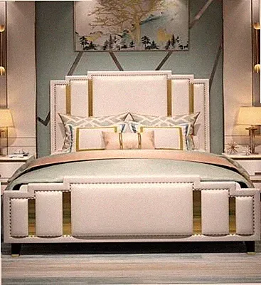 Leder Bett Polster Design Luxus Doppel Hotel Schlaf Zimmer Betten