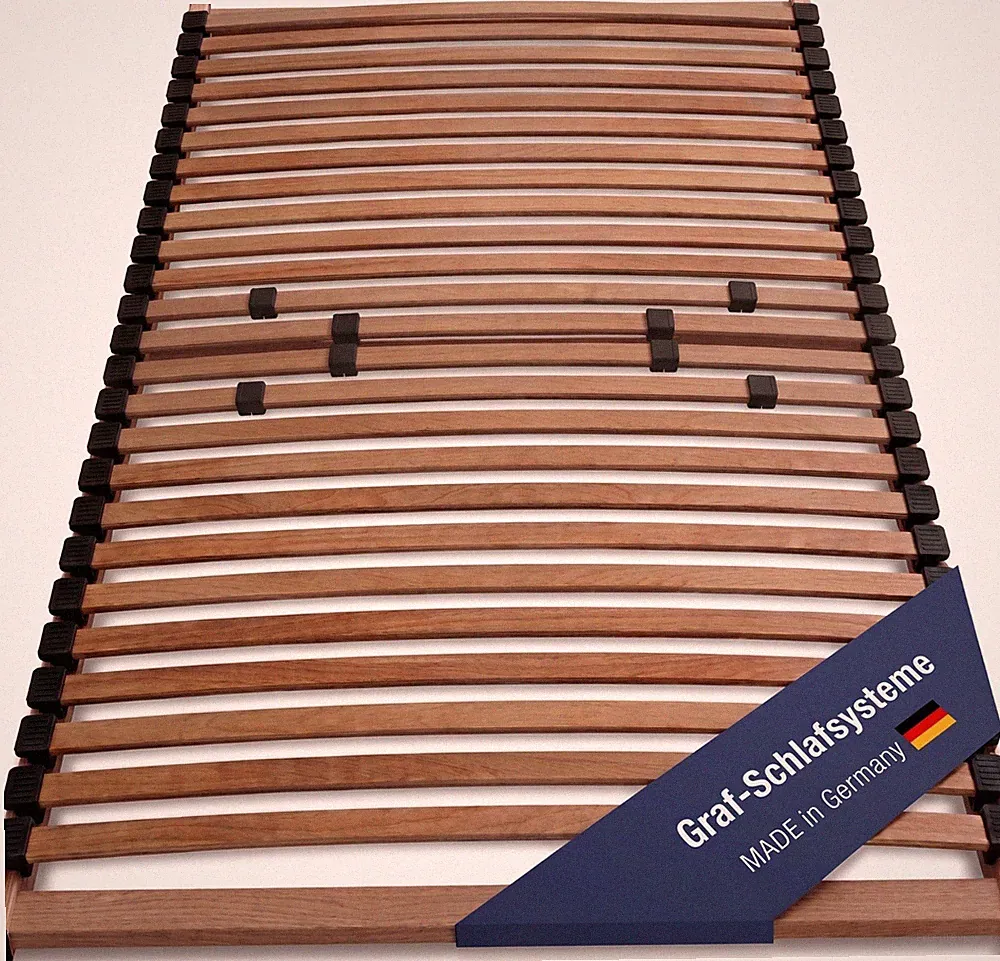 LEO BASIC Lattenrost 26 Leisten mit 8 Schieber 90x200 cm Buche/Birke