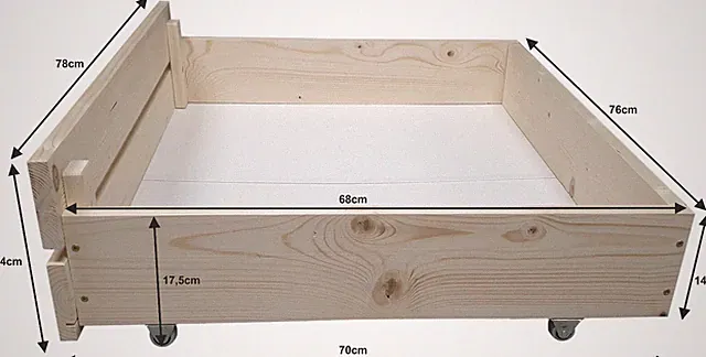 Lermowood Palettenbett M2 Erhöhte Komforthöhe 40 cm Massivholz Lattenrost