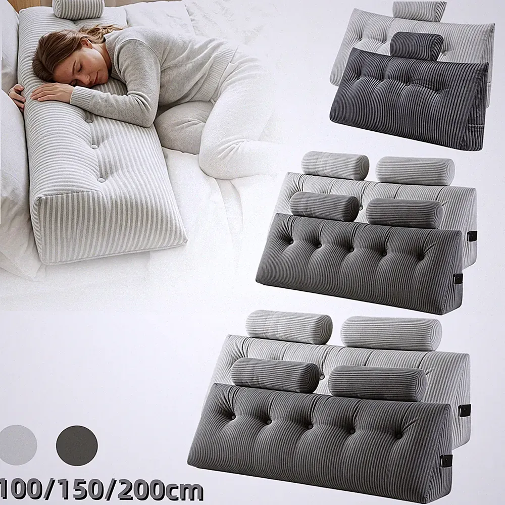 Lesekissen Bett-Rückenkissen Großes Bettkeilkissen Beinhöhe mit Nackenkissen
