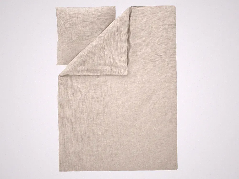 LIVARNO Musselin-Bettwäsche, 140 x 200 cm, 60 x 70 cm, beige - B-Ware neuwertig