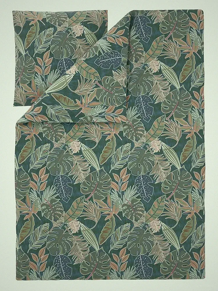 LIVARNO Renforé Bettwäsche 135 x 200 cm - BUNT / GRÜN