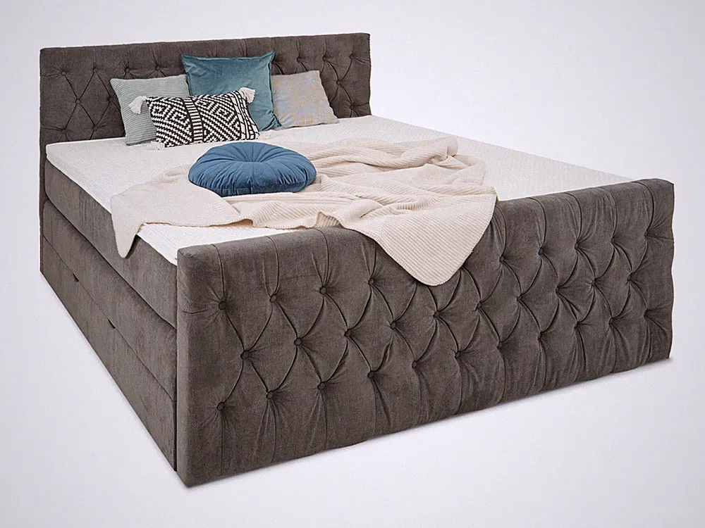 London Boxspringbett 160x200 180x200 200x200 cm mit Bettkasten Bett mit Matratze