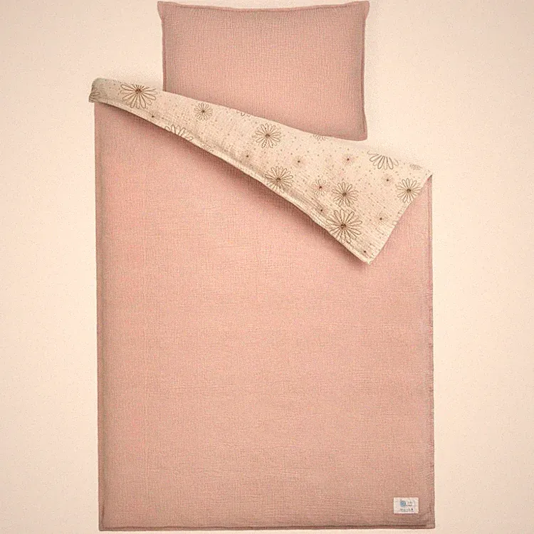lulumoon Kinderbettwäsche Set Gänseblümchen 100x135 cm 40x60 cm 100 Baumwolle