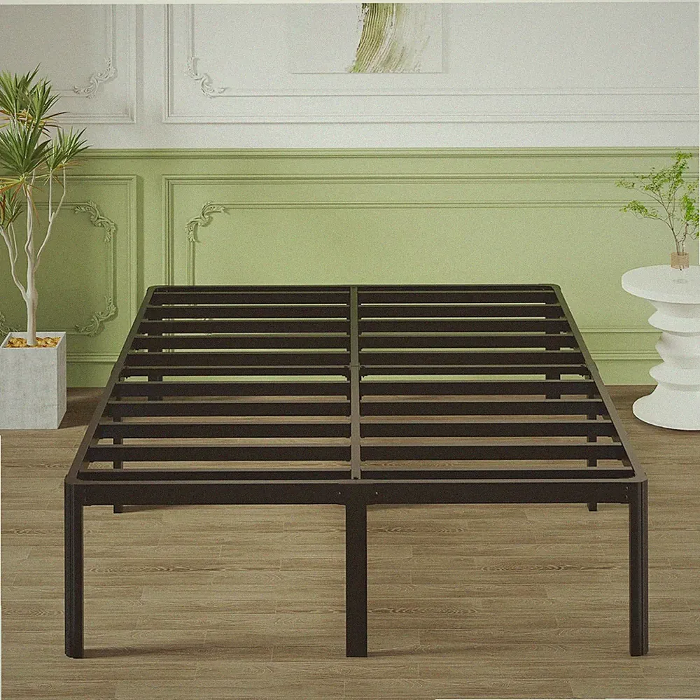Lutown-Teen Metallbett 180x200 cm Rundbeine 46cm Höhe Schwarz Ehebett Lattenrost