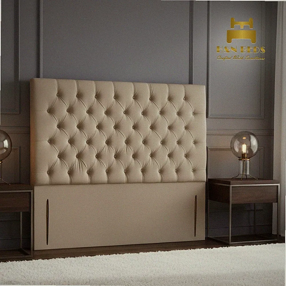 Luxus bodenstehendes Kopfteil 54 Zoll Chesterfield Plüsch Samt gepolstert Doppel