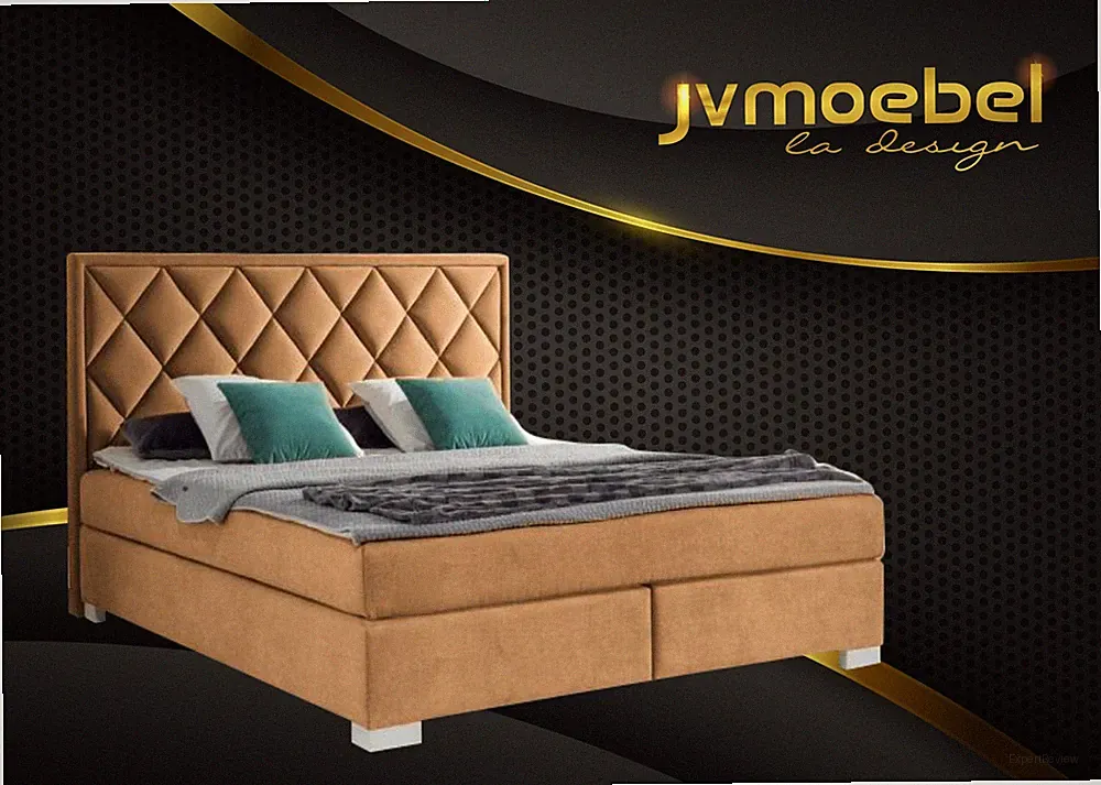 Luxus Boxspring Bett Stoff Hotel Beige Betten Schlafzimmer Möbel Design Doppel