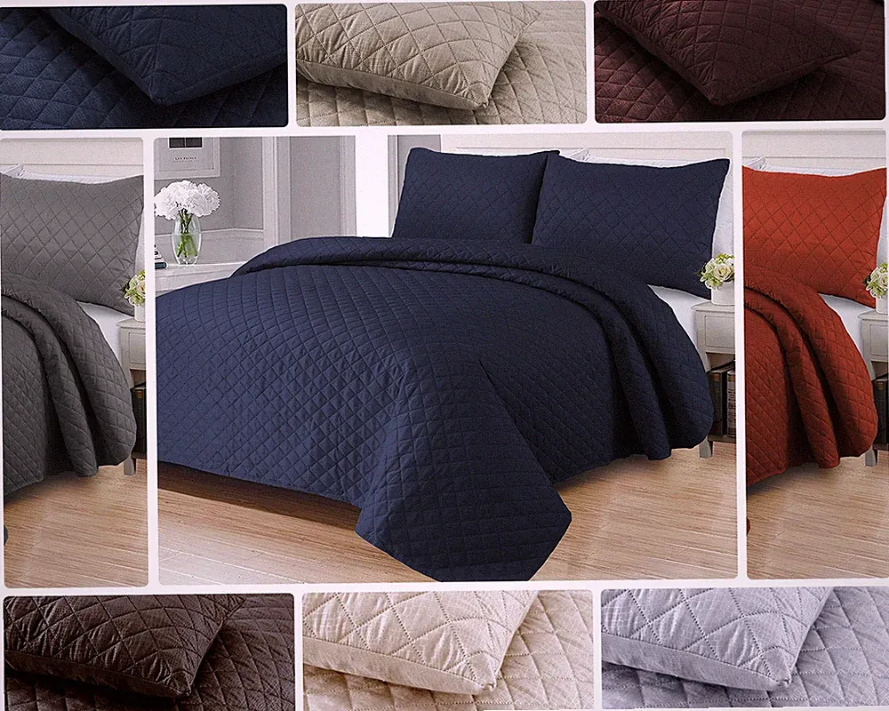 Luxus Geprägte Tagesdecke Sofaüberwurf Gesteppt Bettüberwurf 3-teilig Bettwäsche Set King