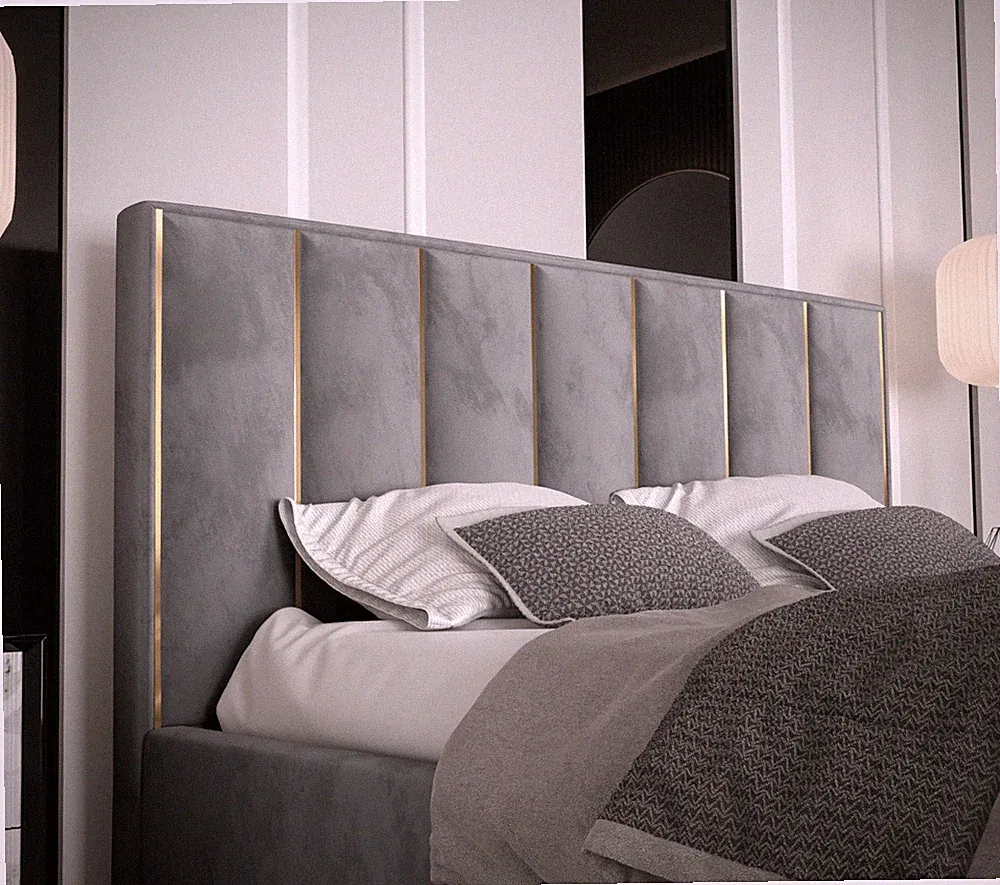 Luxus Polsterbett GOLD mit Bettkasten Samtbett Doppelbett 140 160 180 200x200