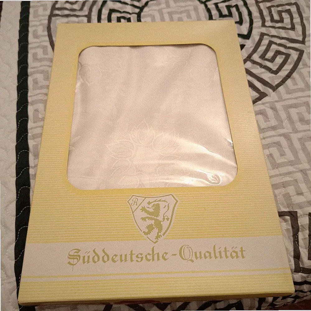 Maco Brokat Damast Bettwäsche, Weiß, Vintage, Muster, 4-teilig