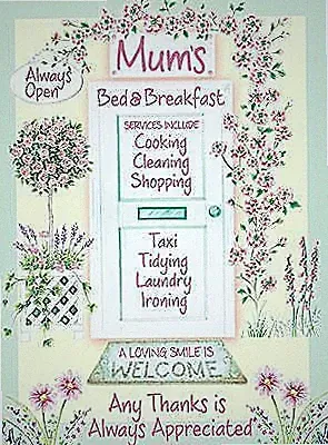 MAMAS BED & BREAKFAST WILLKOMMEN SAUBER WERBUNG METALL BILD SCHILD 15X20cm RETRO WAND