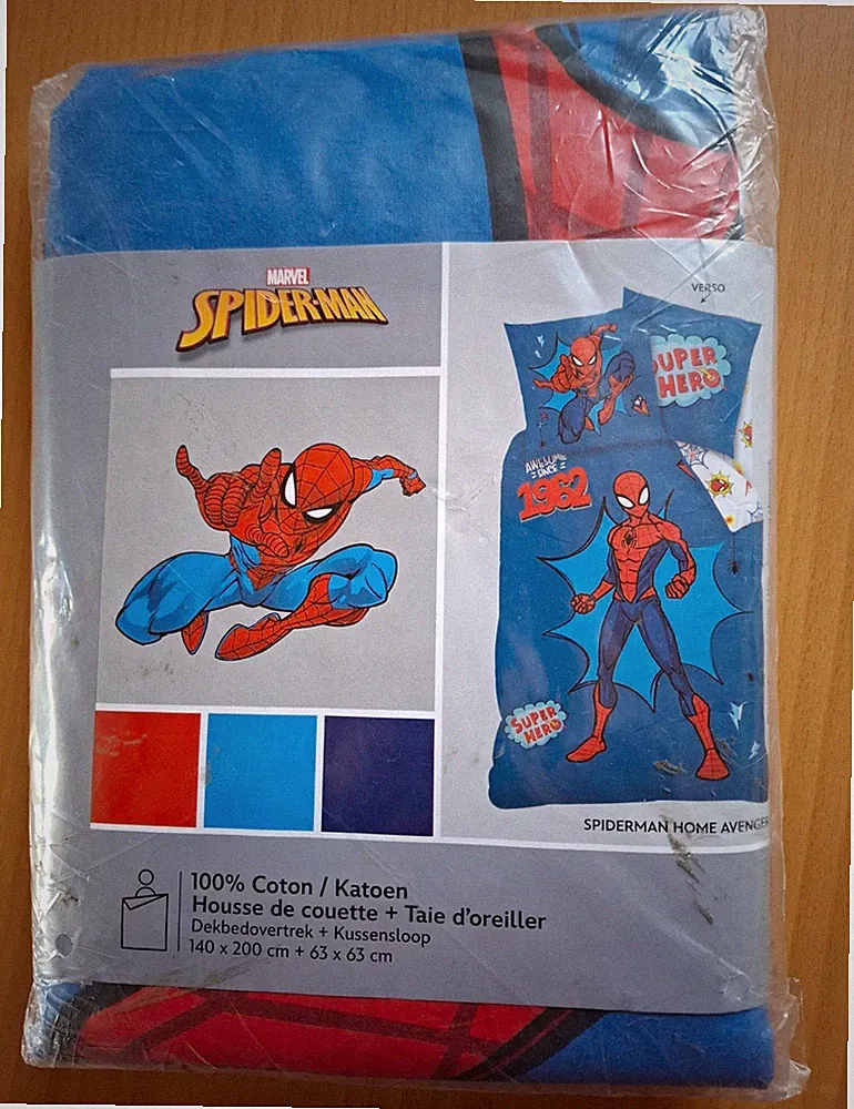 Marvel Spider-Man Bettwäsche-Set 140x200 Baumwolle blau/rot 2-tlg.