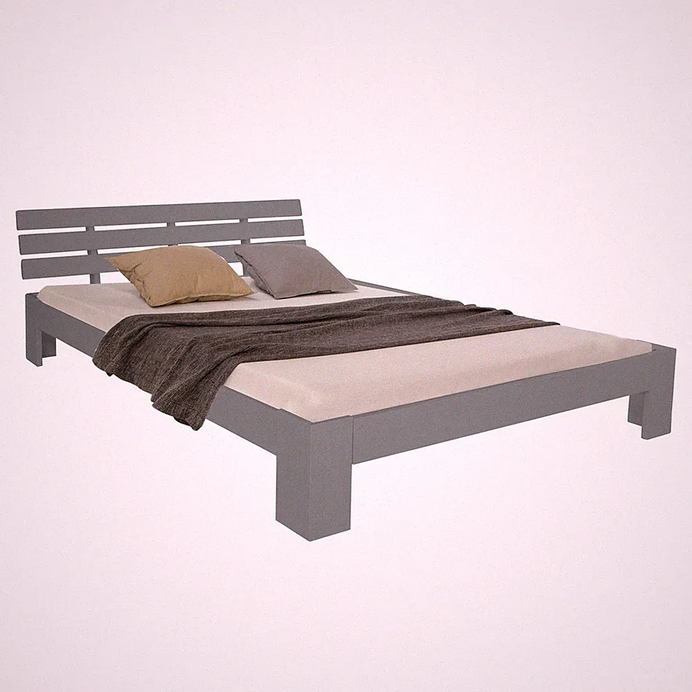 Massives Holzbett 140x200 mit Lattenrost Doppelbett Futonbett Bett Homestyle4u