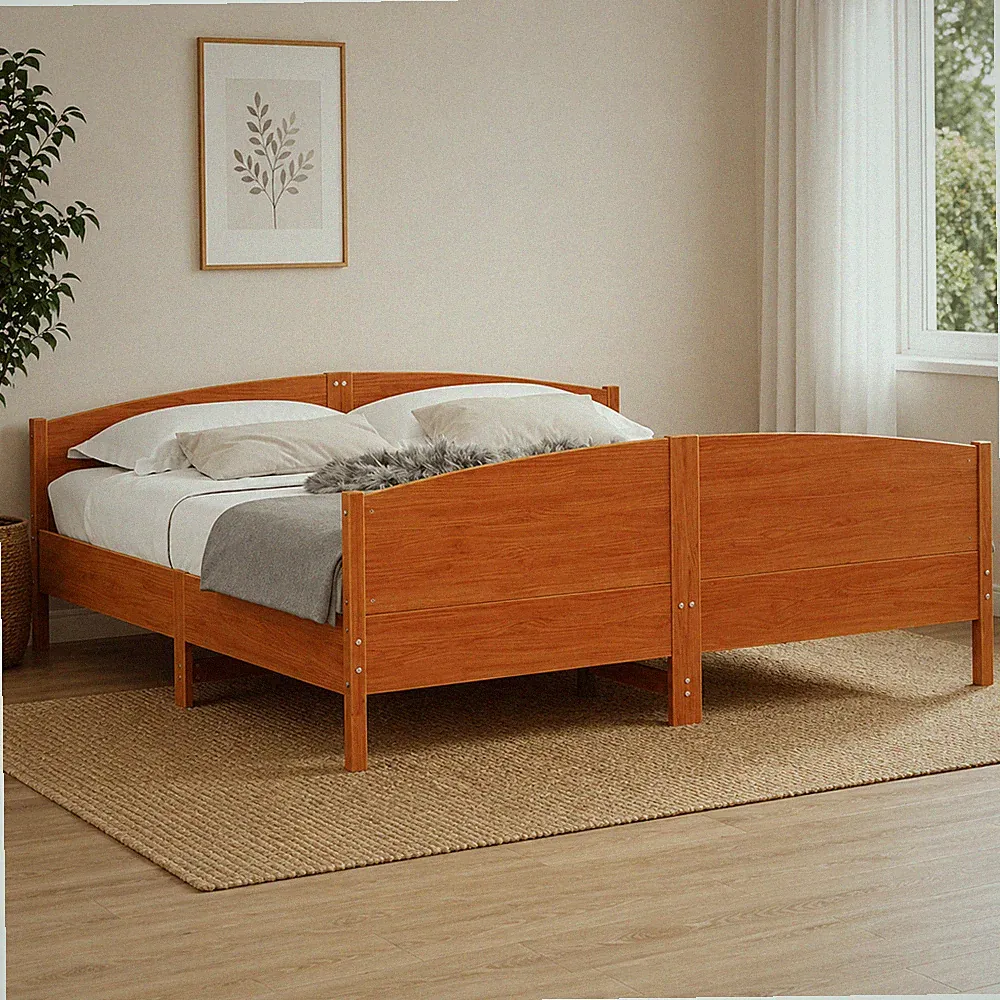 Massivholz Bett Kiefer Braun Holzbett Massivholzbett ohne Matratze 180x200cm